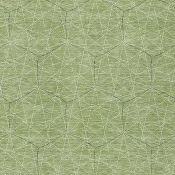 5' X 8' Green Black And Ivory Geometric Washable Indoor Outdoor Area Rug