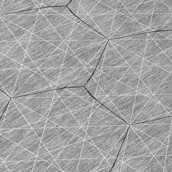 8' Gray Black And Ivory Round Geometric Washable Indoor Outdoor Area Rug