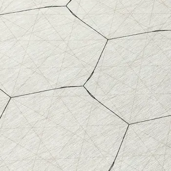 8' Linen Beige And Black Round Geometric Washable Indoor Outdoor Area Rug