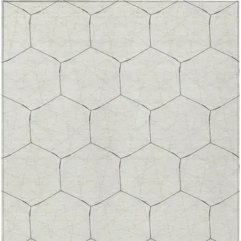 9' X 12' Linen Beige And Black Geometric Washable Indoor Outdoor Area Rug