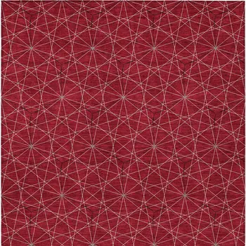 3' X 5' Red Black And Ivory Geometric Washable Indoor Outdoor Area Rug