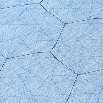 8' Sky Blue And Black Round Geometric Washable Indoor Outdoor Area Rug
