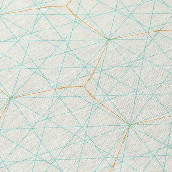 3' X 5' White Aqua And Copper Geometric Washable Indoor Outdoor Area Rug