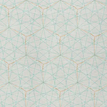5' X 8' White Aqua And Copper Geometric Washable Indoor Outdoor Area Rug