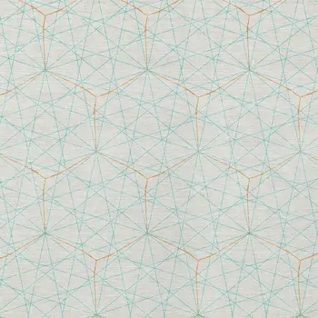 8' X 10' White Aqua And Copper Geometric Washable Indoor Outdoor Area Rug