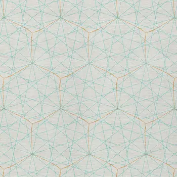 9' X 12' White Aqua And Copper Geometric Washable Indoor Outdoor Area Rug