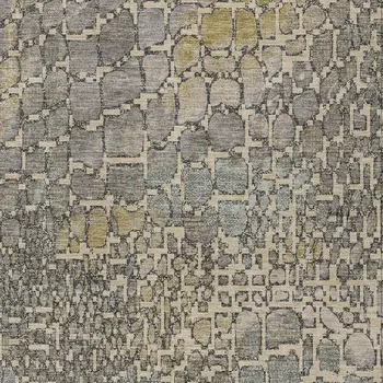 8' X 10' Ivory Gray And Black Abstract Washable Indoor Outdoor Area Rug