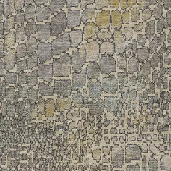 10' X 14' Ivory Gray And Black Abstract Washable Indoor Outdoor Area Rug