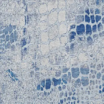 3' X 5' Sky Blue And Ivory Abstract Washable Indoor Outdoor Area Rug