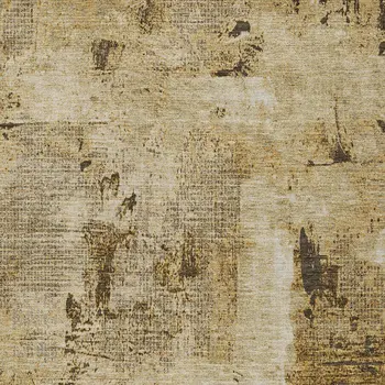 8' X 10' Beige And Brown Abstract Washable Indoor Outdoor Area Rug