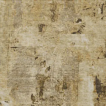 9' X 12' Beige And Brown Abstract Washable Indoor Outdoor Area Rug