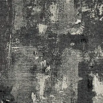 8' X 10' Black Gray And Ivory Abstract Washable Indoor Outdoor Area Rug