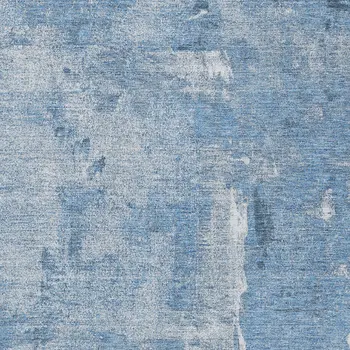 10' X 14' Denim Blue And Ivory Abstract Washable Indoor Outdoor Area Rug