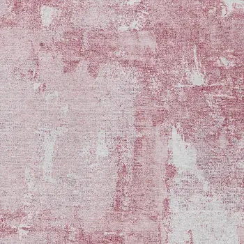 9' X 12' Pink And Ivory Abstract Washable Indoor Outdoor Area Rug