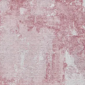 10' X 14' Pink And Ivory Abstract Washable Indoor Outdoor Area Rug
