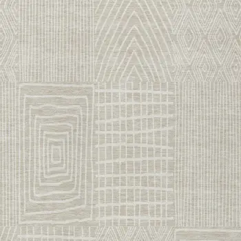 8' X 10' Beige And Ivory Geometric Washable Indoor Outdoor Area Rug