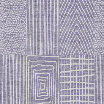 8' X 10' Lavender And Ivory Geometric Washable Indoor Outdoor Area Rug