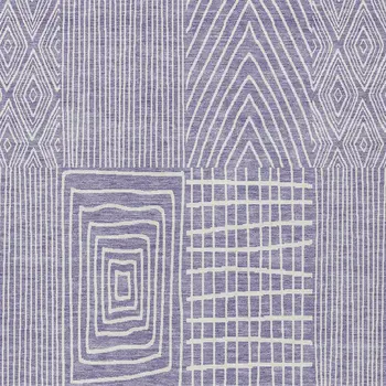 10' X 14' Lavender And Ivory Geometric Washable Indoor Outdoor Area Rug