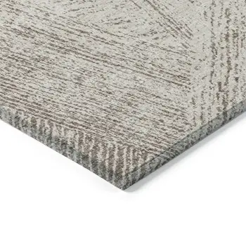 5' X 8' Beige And Brown Abstract Washable Indoor Outdoor Area Rug