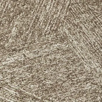 8' Chocolate And Beige Round Abstract Washable Indoor Outdoor Area Rug
