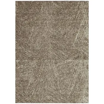 8' X 10' Chocolate And Beige Abstract Washable Indoor Outdoor Area Rug