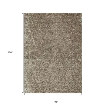 8' X 10' Chocolate And Beige Abstract Washable Indoor Outdoor Area Rug