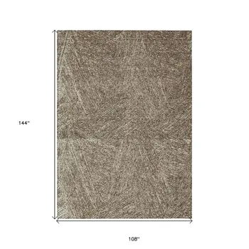 9' X 12' Chocolate And Beige Abstract Washable Indoor Outdoor Area Rug