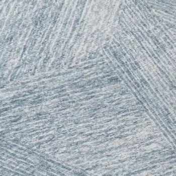 8' Denim Blue And Ivory Round Abstract Washable Indoor Outdoor Area Rug