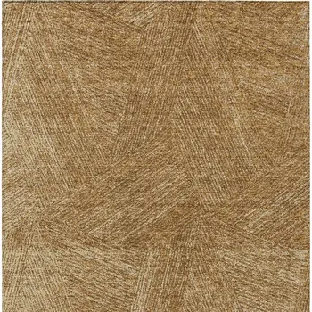 5' X 8' Gold Brown And Ivory Abstract Washable Indoor Outdoor Area Rug