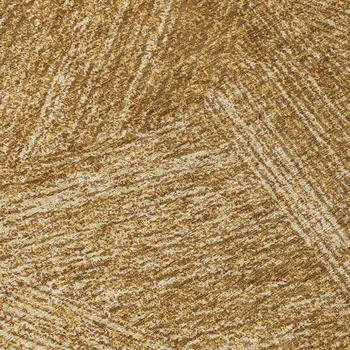 8' Gold Brown And Ivory Round Abstract Washable Indoor Outdoor Area Rug