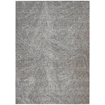 3' X 5' Gray Brown And Ivory Abstract Washable Indoor Outdoor Area Rug