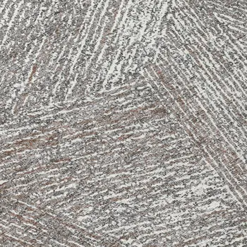 8' Gray Brown And Ivory Round Abstract Washable Indoor Outdoor Area Rug
