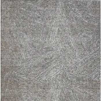 10' X 14' Gray Brown And Ivory Abstract Washable Indoor Outdoor Area Rug