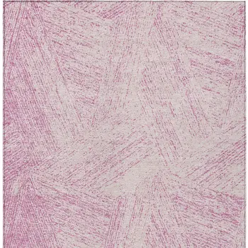 8' X 10' Pink And Ivory Abstract Washable Indoor Outdoor Area Rug