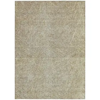 5' X 8' Ivory And Brown Abstract Washable Indoor Outdoor Area Rug