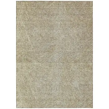 5' X 8' Ivory And Brown Abstract Washable Indoor Outdoor Area Rug