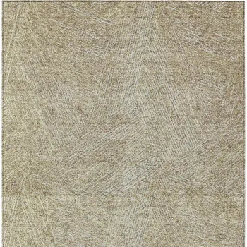 10' X 14' Ivory And Brown Abstract Washable Indoor Outdoor Area Rug