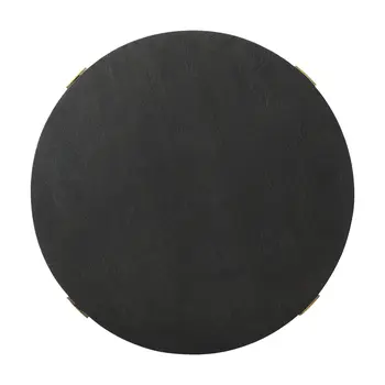 34" Antiqued Gold Solid Wood and Iron Round Distressed Coffee Table