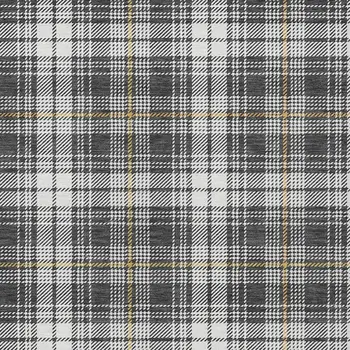 3' X 5' Charcoal Ivory And Gold Plaid Washable Indoor Outdoor Area Rug