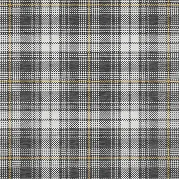 5' X 8' Charcoal Ivory And Gold Plaid Washable Indoor Outdoor Area Rug