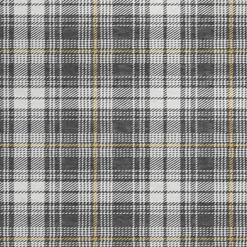 8' Charcoal Ivory And Gold Round Plaid Washable Indoor Outdoor Area Rug