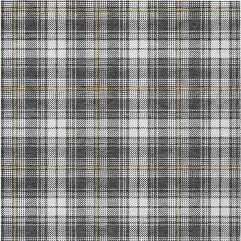 10' X 14' Charcoal Ivory And Gold Plaid Washable Indoor Outdoor Area Rug