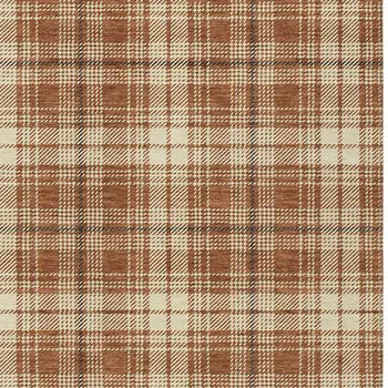 5' X 8' Brown Black And Beige Plaid Washable Indoor Outdoor Area Rug