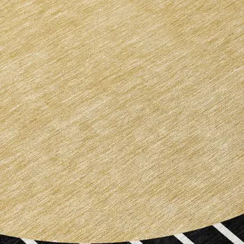 5' X 8' Black And Beige Striped Washable Indoor Outdoor Area Rug