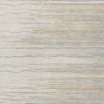 3' X 5' Linen Gray And Beige Striped Washable Indoor Outdoor Area Rug