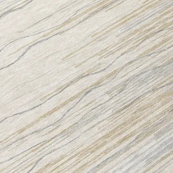8' Linen Gray And Beige Round Striped Washable Indoor Outdoor Area Rug