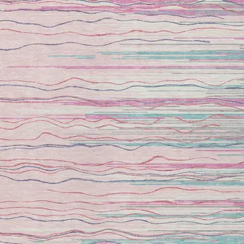 3' X 5' Pink Blue And Purple Striped Washable Indoor Outdoor Area Rug