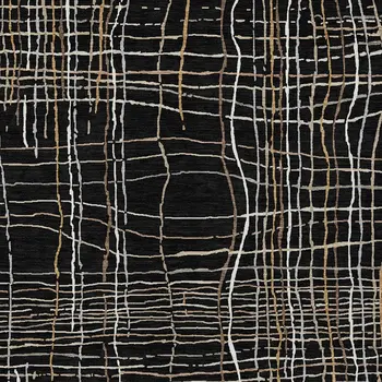 8' X 10' Black Ivory And Brown Striped Washable Indoor Outdoor Area Rug