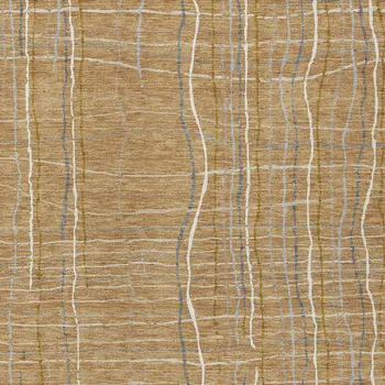 10' X 14' Gold Gray And Ivory Striped Washable Indoor Outdoor Area Rug