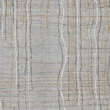 9' X 12' Gray Brown And Ivory Striped Washable Indoor Outdoor Area Rug